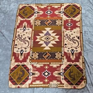 Canyon Sky Southwest Throw Blanket 48x60 Gecko Kokopelli Fleece Southwest New